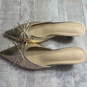 Source Unknown Metallic Gold Women's Heels